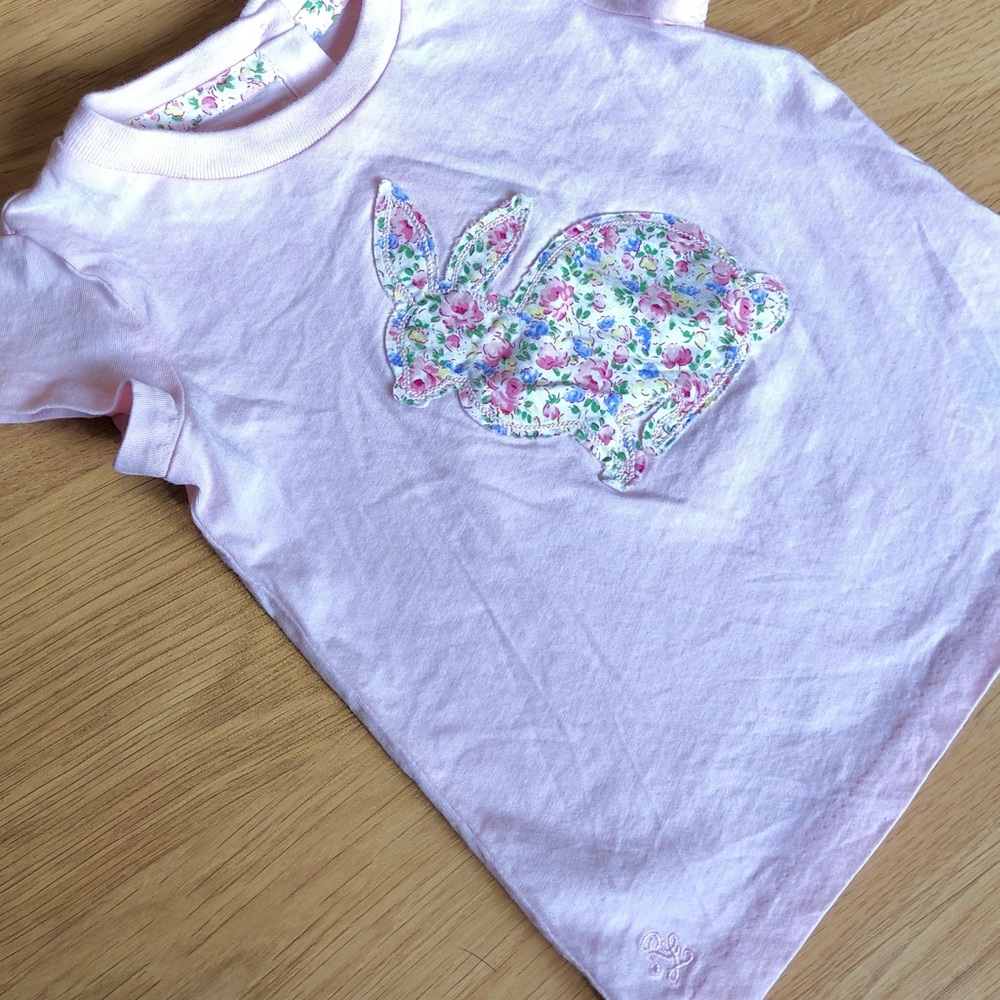 EUC Ralph Lauren Baby Girl Two Piece Set - Bunny and Flowers
